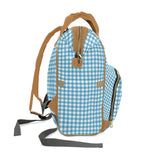 Blue Gingham Multifunctional Diaper Backpack