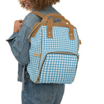Blue Gingham Multifunctional Diaper Backpack